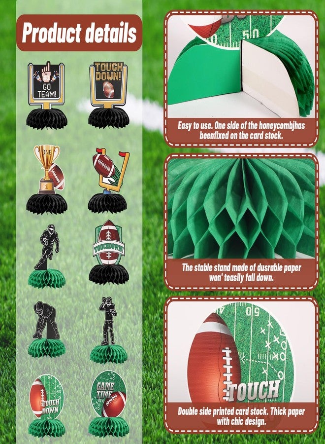 EPDPLAY 10PCS Football Party Decorations Football Table Centerpiece Football Honeycomb Centerpieces Table Toppers for Football Birthday Party Football Gameday Tailgate Party Supplies - Image 4